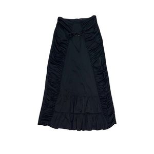 Ruched Tech Maxi Skirt